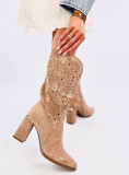 Stivali beige traforati HOUSTON