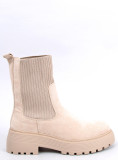 Stivali beige con polsino elastico