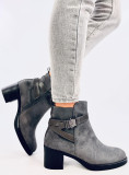 Stivaletti con tacco basso grigio scuro