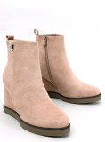 Stivaletti con tacco a zeppa beige