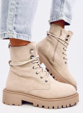 Stivaletti stringati EMMA beige