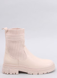 Stivaletti beige chiaro con tomaia elastica