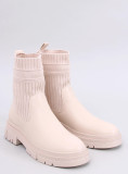 Stivaletti beige chiaro con tomaia elastica
