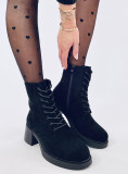 Scarpe con cerniera e allacciatura nere