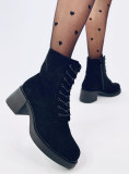 Scarpe con cerniera e allacciatura nere