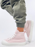 Sneakers alla caviglia in tela rosa chiaro