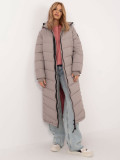 Cappotto lungo beige con fodera