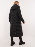Cappotto lungo nero con fodera