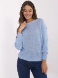 Pullover elegante in blu chiaro
