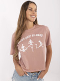 RUE PARIS Ružičasti T-Shirt s printom