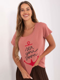 Ružićasti T-Shirt s natpisom