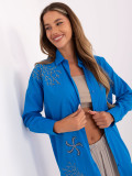 Camicia oversize blu scuro con ricamo