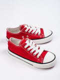 Sneakers classiche per bambini con allacciatura rosse