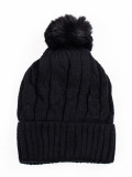 Berretto invernale lavorato a maglia nero
