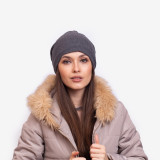 Berretto in cotone grigio scuro