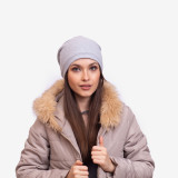 Berretto in cotone grigio chiaro