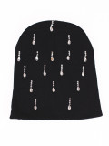 Berretto da donna nero con decorazioni