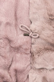 Parka rosa chiaro con bordo in pelliccia rimovibile