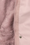 Parka rosa chiaro con bordo in pelliccia rimovibile