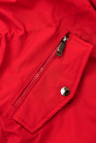 Parka rossa con bordo in pelliccia rimovibile