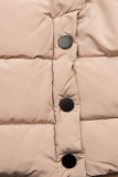 Giacca invernale rosa cipria con design trapuntato