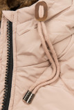 Giacca invernale rosa cipria con design trapuntato