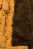 Žuta zimska jakna/parka sa smeđim plišem