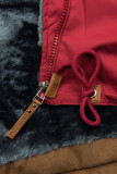 Parka invernale rosso bordeaux-grigio