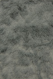Giubbotto in denim blu con pelliccia grigia