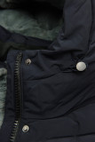 Giacca invernale blu scuro con cintura