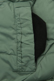 Piumino invernale trapuntato con cappuccio salvia/beige