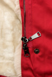 Parka rossa con bordo in pelliccia