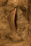 Parka invernale marrone con peluche marrone