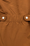 Parka invernale marrone con peluche marrone