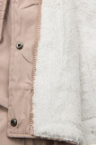 Parka invernale in colore rosa antico con pelliccia