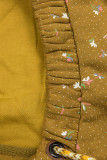 Felpa giallo senape con fantasia floreale