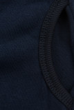 Felpa blu scuro estesa dal taglio slim