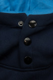 Felpa estesa blu scuro/blu