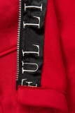 Felpa sportiva allungata rossa