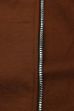 Felpa sportiva allungata marrone cioccolato