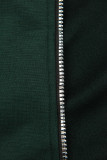 Felpa sportiva allungata verde smeraldo