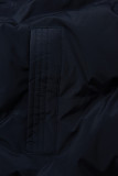 Gilet trapuntato lungo blu scuro