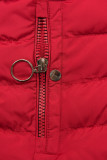 Giacca rossa trapuntata con fodera in peluche