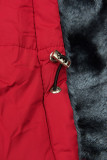 Giacca rossa trapuntata con fodera in peluche