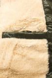 Giacca lucida kaki/beige con cintura