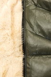 Giacca lucida kaki/beige con cintura
