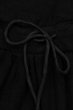Abito corto nero con pizzo