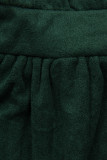 Abito corto verde scuro con pizzo
