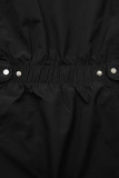 Giacca doppia faccia con elastico in vita nera