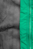 Giacca invernale trapuntata verde con peluche